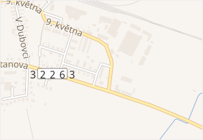 Zelená v obci Moravany - mapa ulice