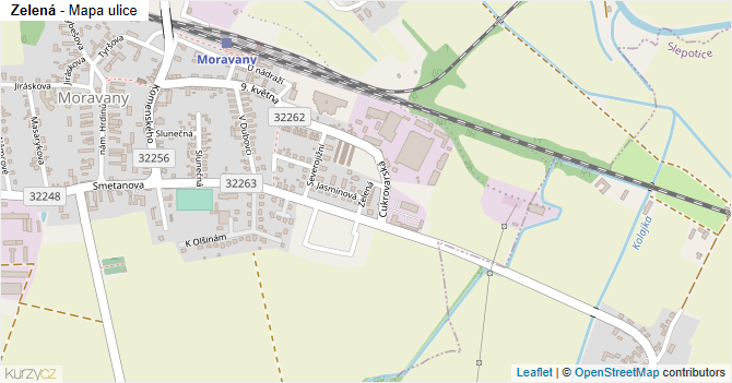 Zelená - mapa ulice