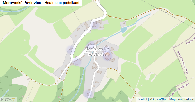 Moravecké Pavlovice - mapa podnikání