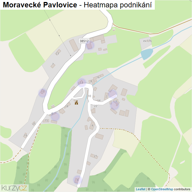 Mapa Moravecké Pavlovice - Firmy v části obce.