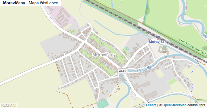 Moravičany - mapa části obce