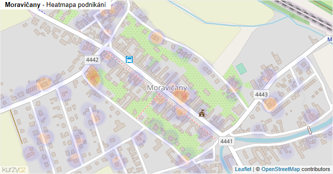 Moravičany - mapa podnikání