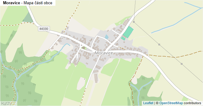 Moravice - mapa části obce