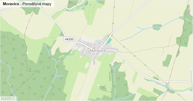 Moravice - záplavové mapy stoleté vody