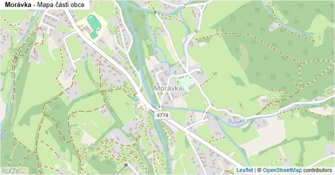 Morávka - mapa části obce