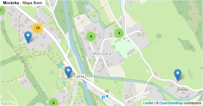 Morávka - mapa firem