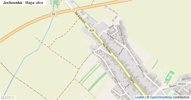 Jochovská - mapa ulice