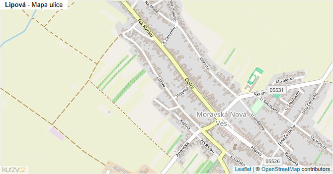 Lipová - mapa ulice