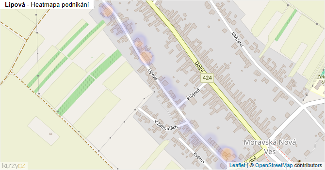 Lipová - mapa podnikání