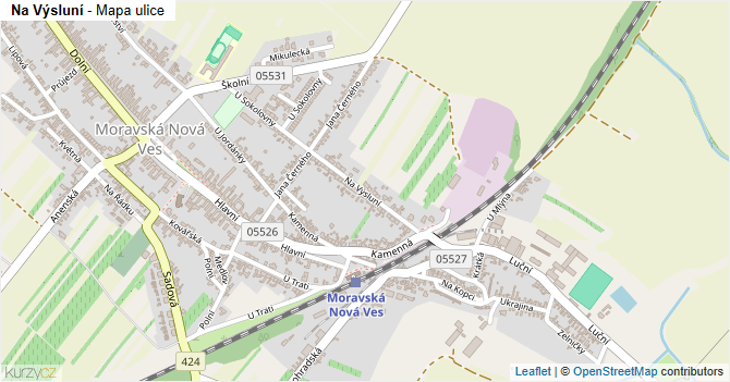 Na Výsluní - mapa ulice