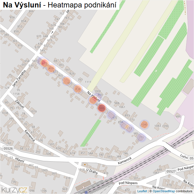 Mapa Na Výsluní - Firmy v ulici.