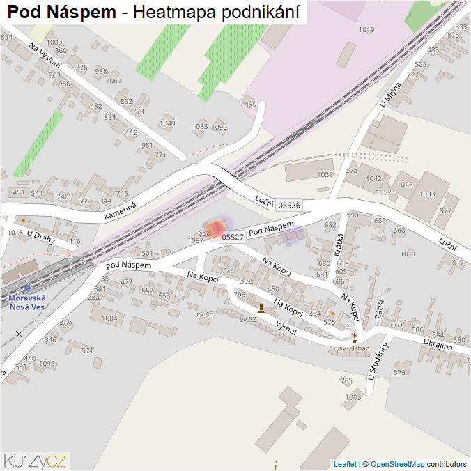 Mapa Pod Náspem - Firmy v ulici.