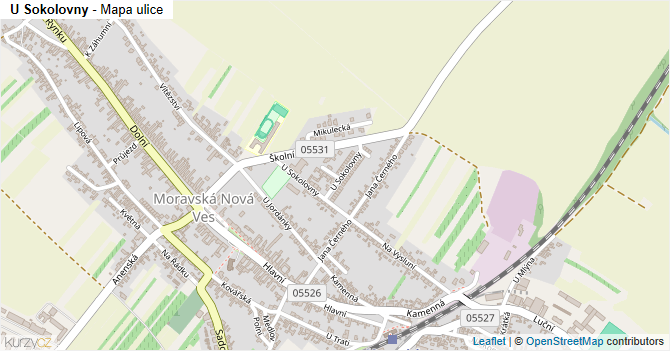 U Sokolovny - mapa ulice