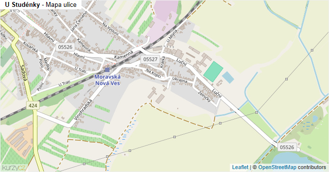 U Studénky - mapa ulice