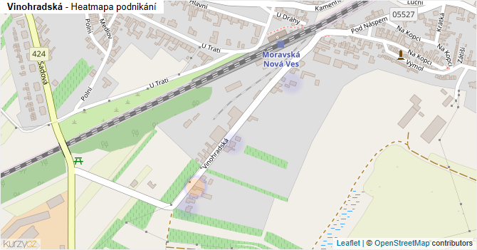 Vinohradská - mapa podnikání