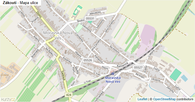Zákoutí - mapa ulice