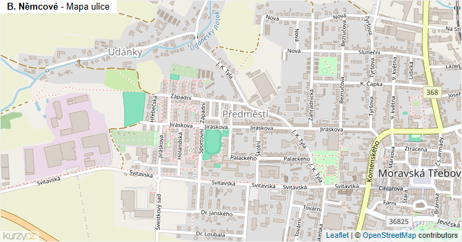 B. Němcové - mapa ulice
