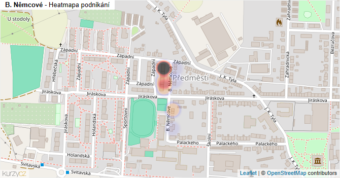 B. Němcové - mapa podnikání