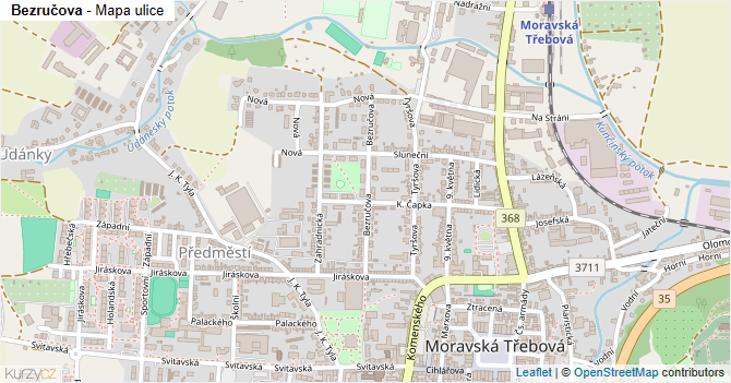 Bezručova - mapa ulice