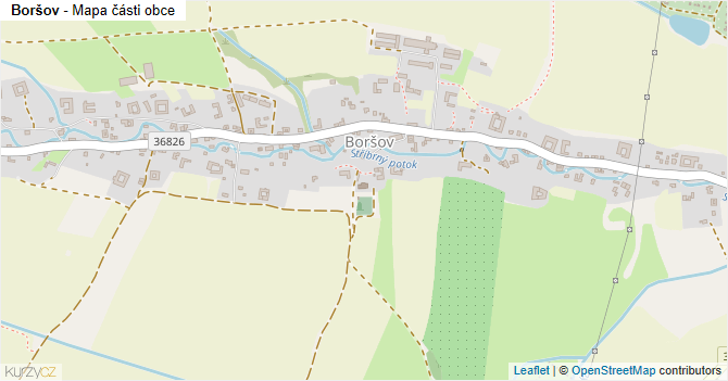 Boršov - mapa části obce