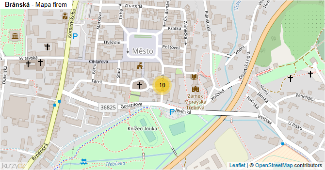 Bránská - mapa firem
