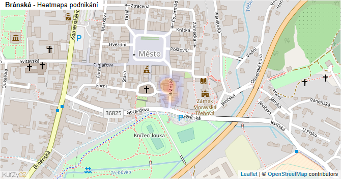 Bránská - mapa podnikání