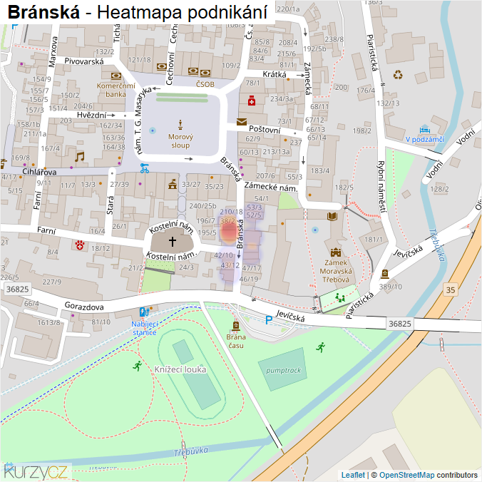 Mapa Bránská - Firmy v ulici.