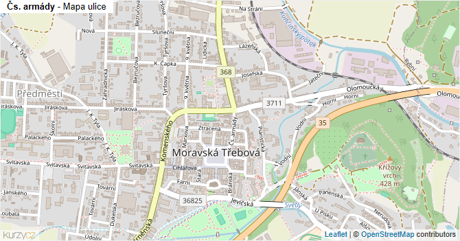 Čs. armády - mapa ulice