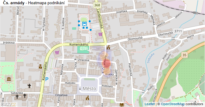 Čs. armády - mapa podnikání