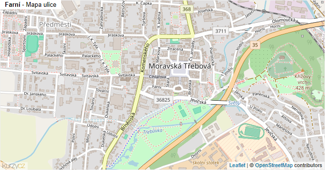 Farní - mapa ulice