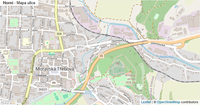 Horní - mapa ulice
