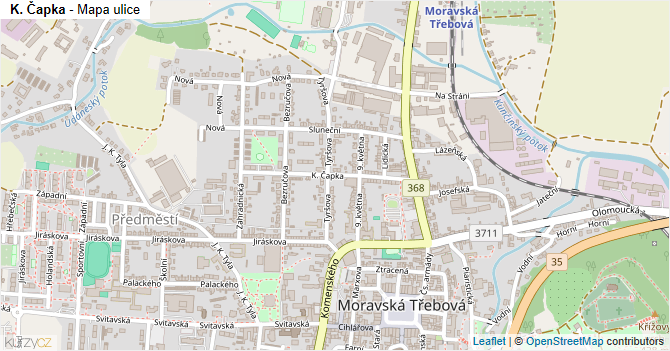K. Čapka - mapa ulice