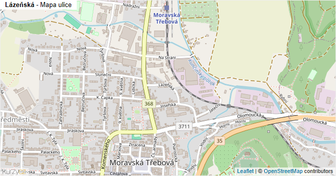Lázeňská - mapa ulice