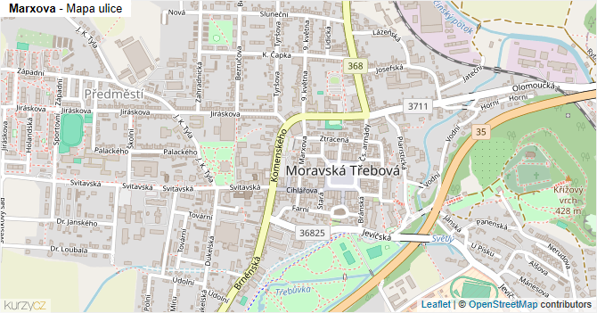 Marxova - mapa ulice