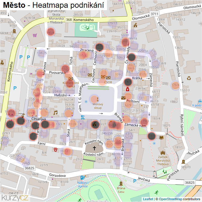 Mapa Město - Firmy v části obce.