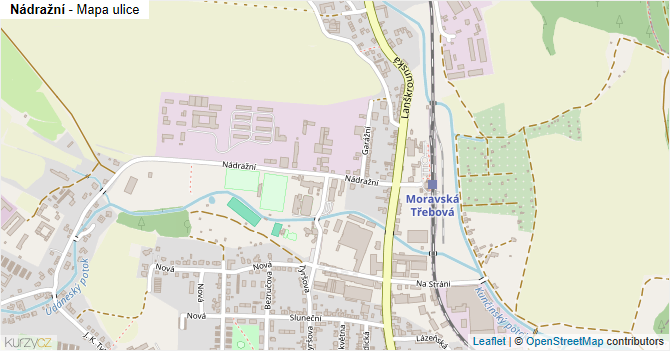 Nádražní - mapa ulice