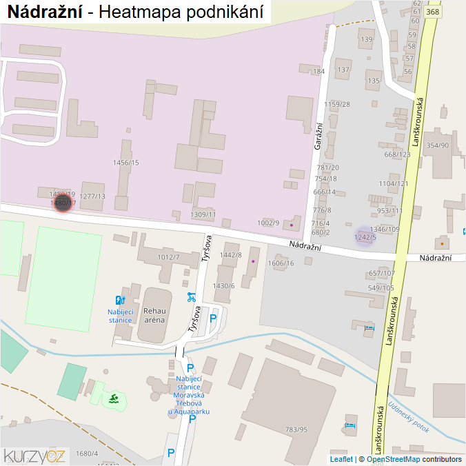 Mapa Nádražní - Firmy v ulici.