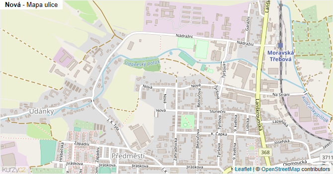 Nová - mapa ulice