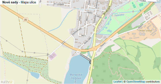 Nové sady - mapa ulice