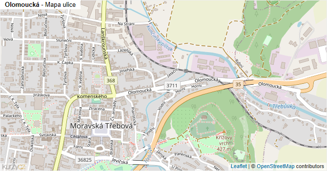 Olomoucká - mapa ulice