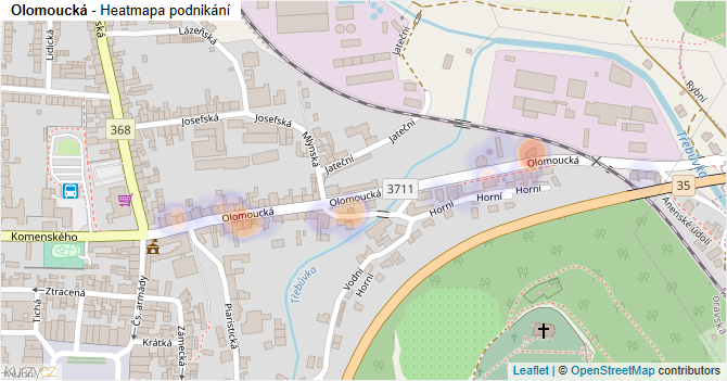 Olomoucká - mapa podnikání