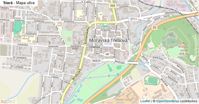 Stará - mapa ulice