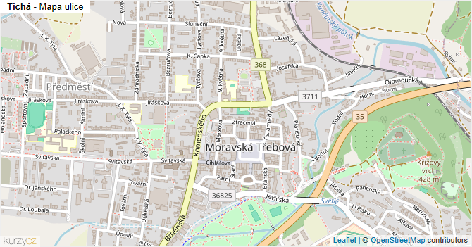 Tichá - mapa ulice
