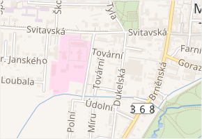 Tovární v obci Moravská Třebová - mapa ulice