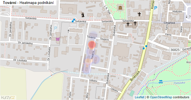 Tovární - mapa podnikání