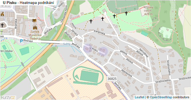 U Písku - mapa podnikání