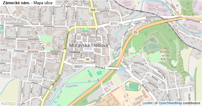 Zámecké nám. - mapa ulice