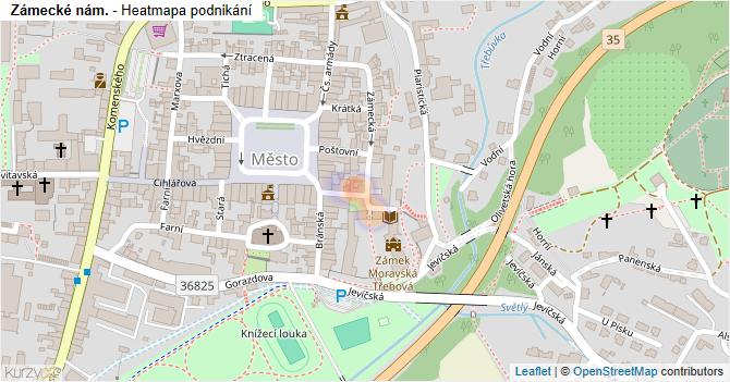 Zámecké nám. - mapa podnikání