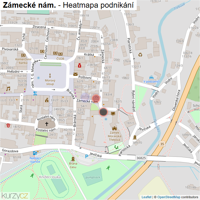 Mapa Zámecké nám. - Firmy v ulici.