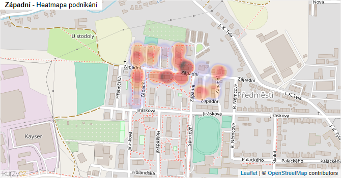 Západní - mapa podnikání